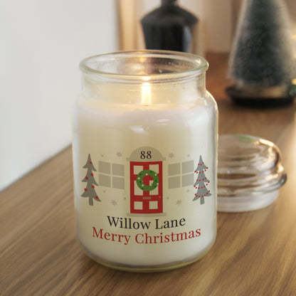 Personalised Home For Christmas Large Candle Jar