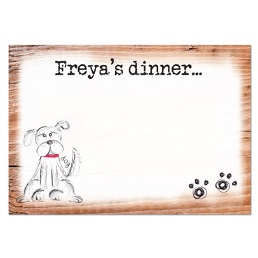 Personalised Scribble Dog Pet Bowl Mat