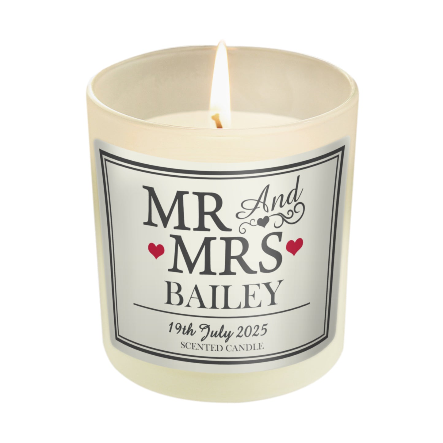Personalised Mr & Mrs Scented Jar Candle