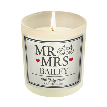 Personalised Mr & Mrs Scented Jar Candle