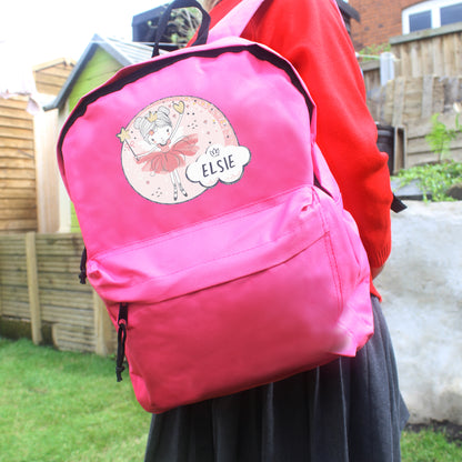 Personalised Princess Ballerina Pink Backpack