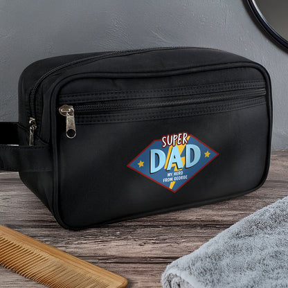 Personalised Super Dad Toiletry Bag