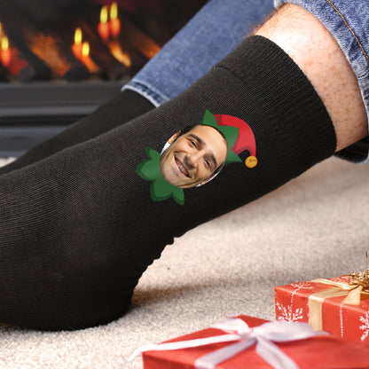 Personalised Photo Upload Elf Christmas Socks