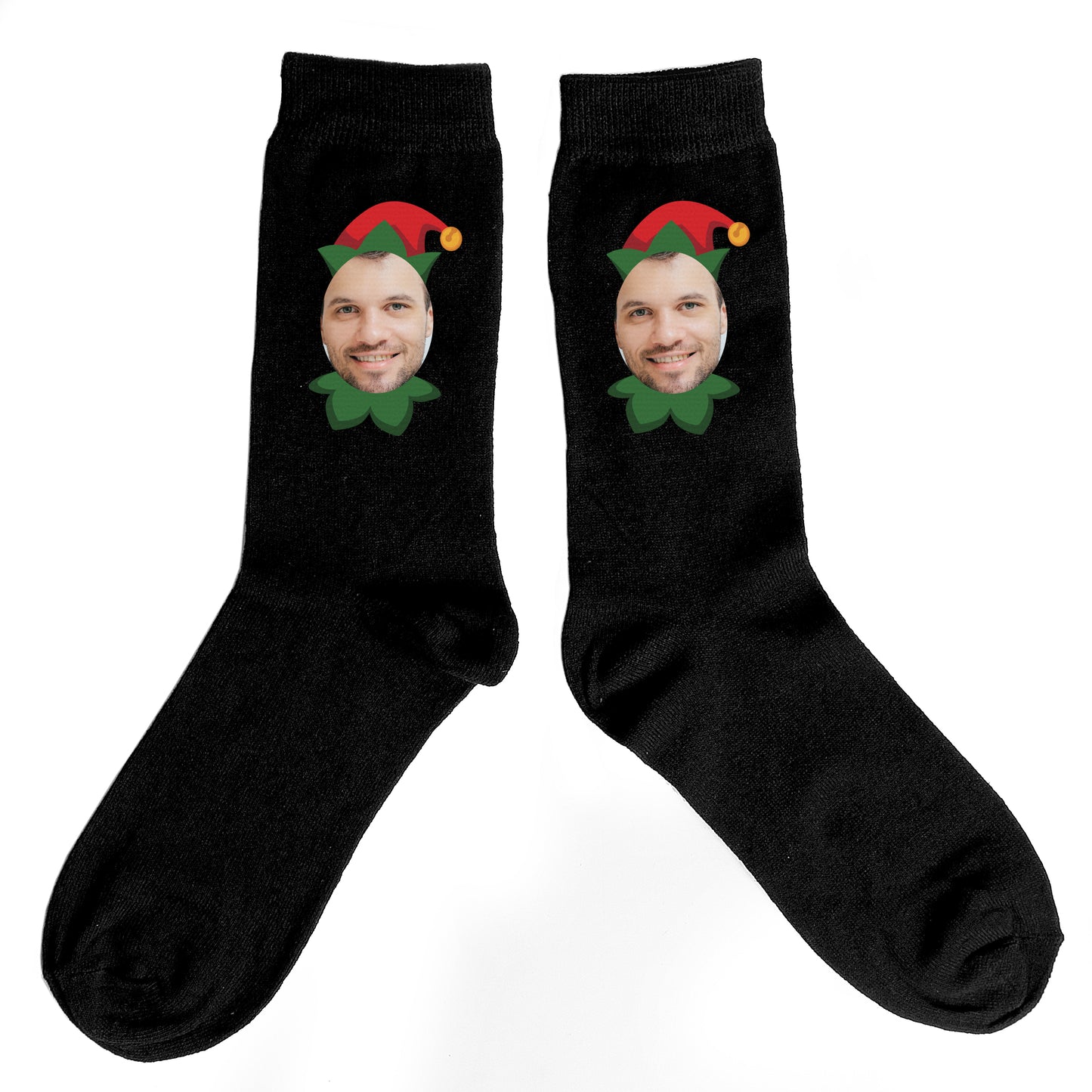 Personalised Photo Upload Elf Christmas Socks
