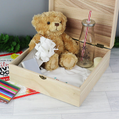 Personalised Christmas Star Large Wooden Keepsake Box