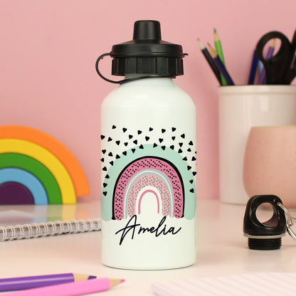 Personalised Rainbow White Drinks Bottle