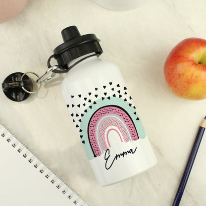Personalised Rainbow White Drinks Bottle