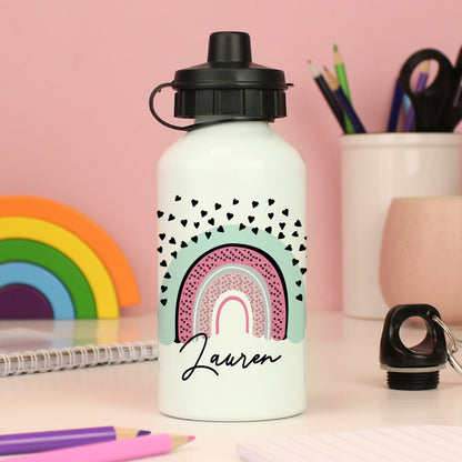 Personalised Rainbow White Drinks Bottle