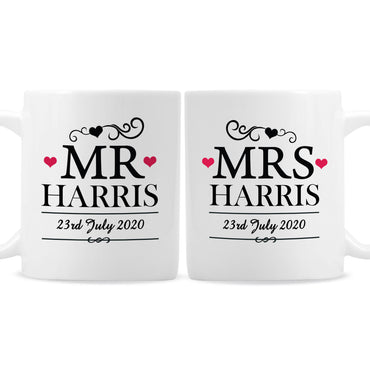 Personalised Mr & Mrs Mug Set