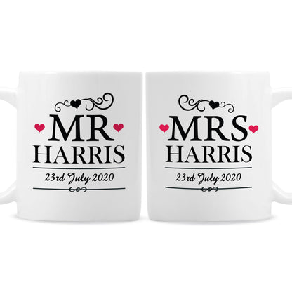 Personalised Mr & Mrs Mug Set