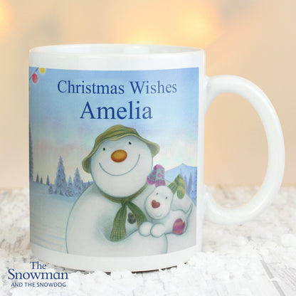 Personalised Traditional The Snowman and the Snowdog Mug