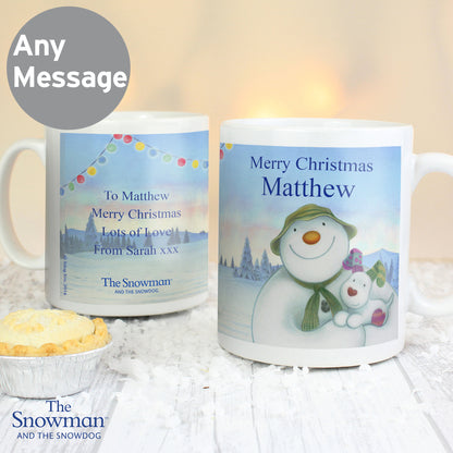 Personalised Traditional The Snowman and the Snowdog Mug
