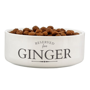 Personalised Reserved For 15cm Medium White Pet Bowl