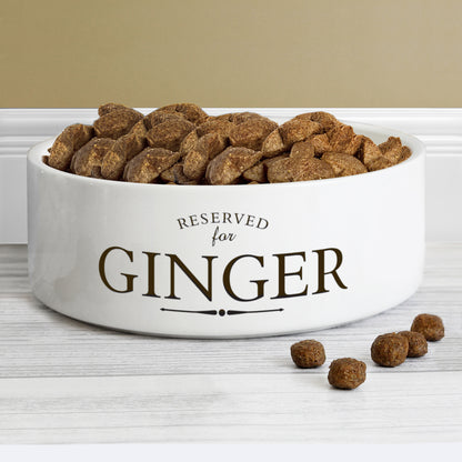 Personalised Reserved For 15cm Medium White Pet Bowl
