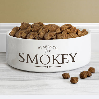 Personalised Reserved For 15cm Medium White Pet Bowl