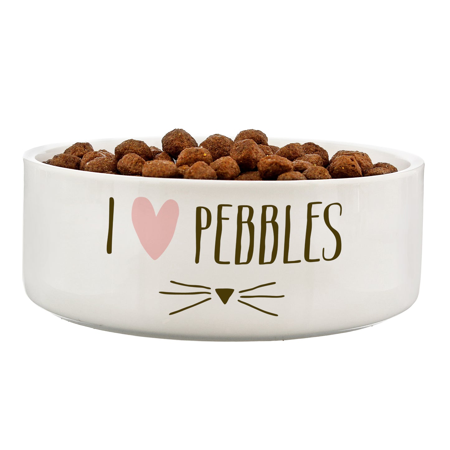 Personalised Cat Features 15cm Medium White Pet Bowl