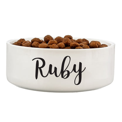 Personalised Any Name 15cm Medium White Pet Bowl
