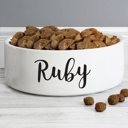 Personalised Any Name 15cm Medium White Pet Bowl