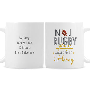 Personalised No.1 Rugby Player Mug
