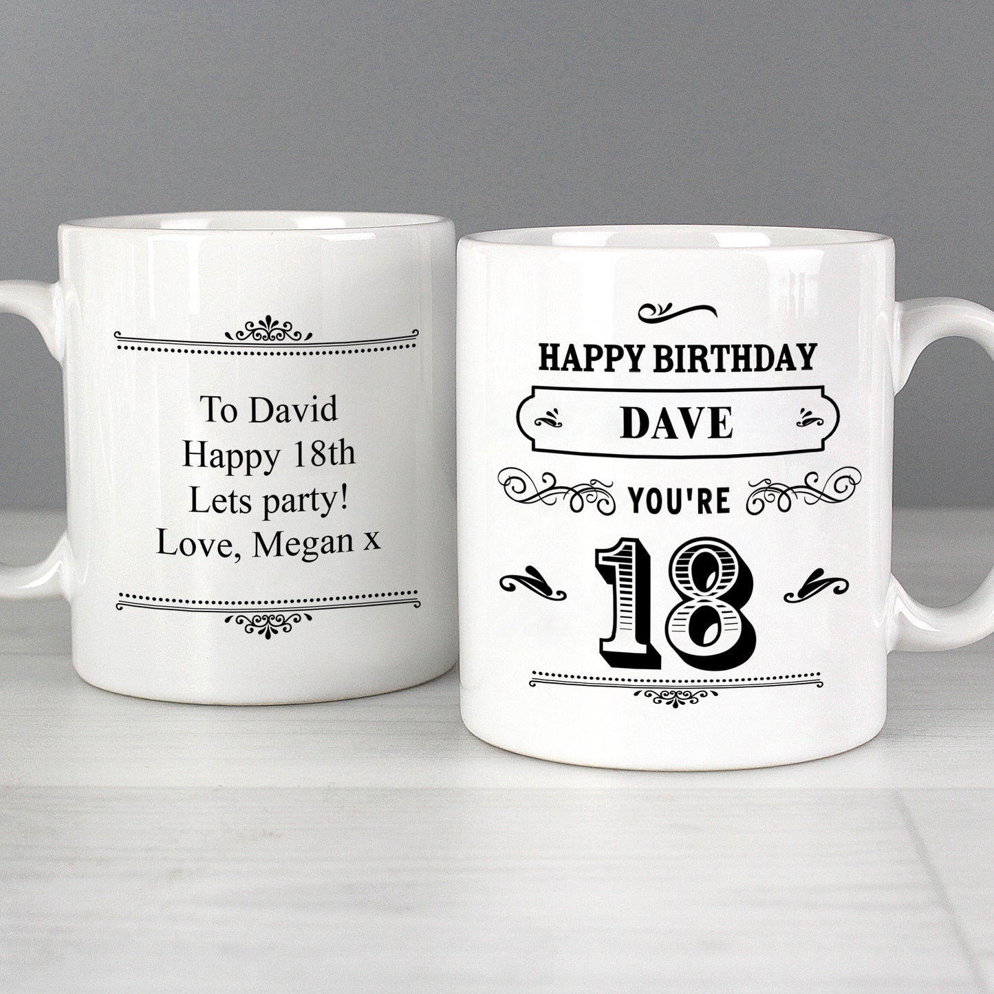 Personalised Birthday Vintage Typography Mug