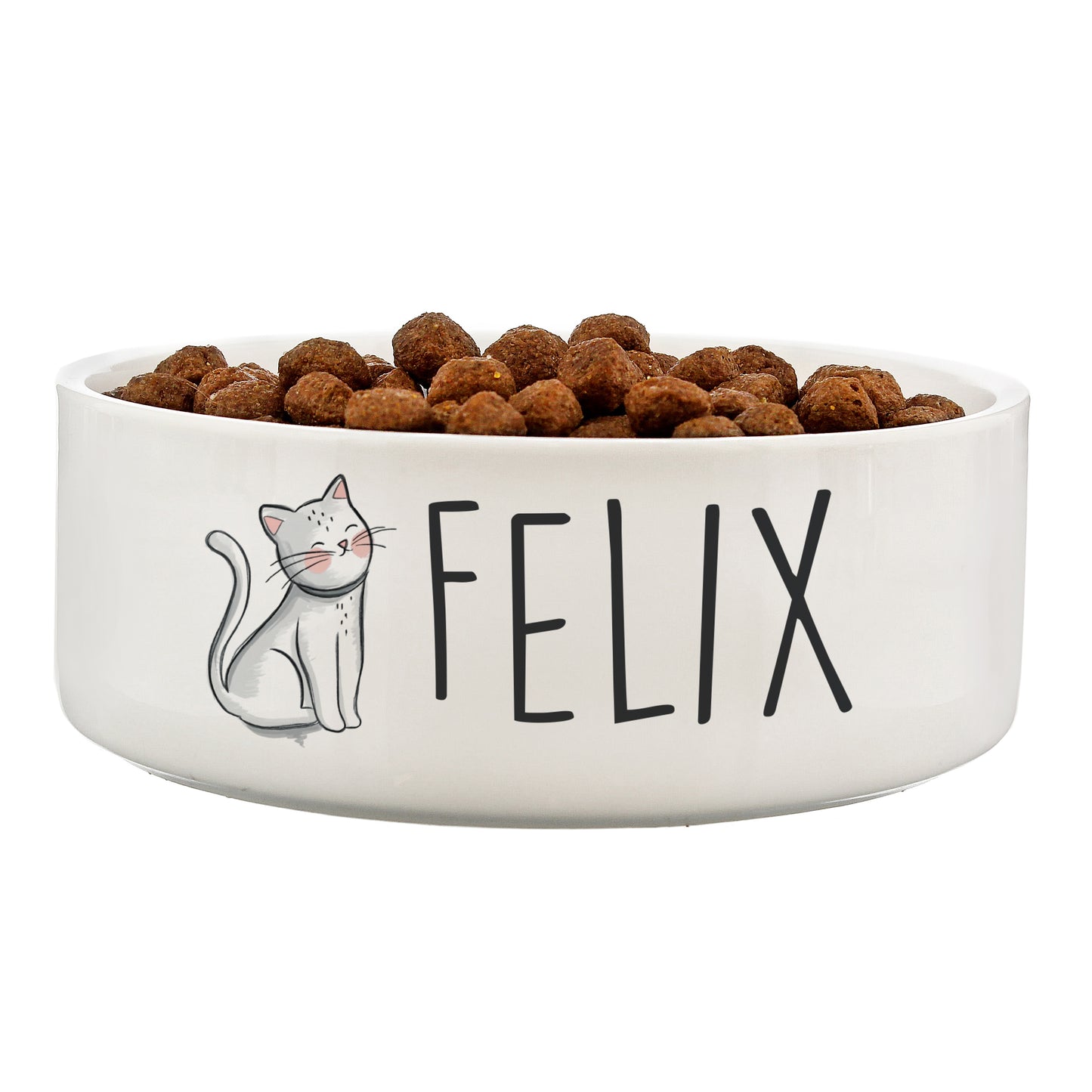 Personalised Scribble Cat 15cm Medium Pet Bowl