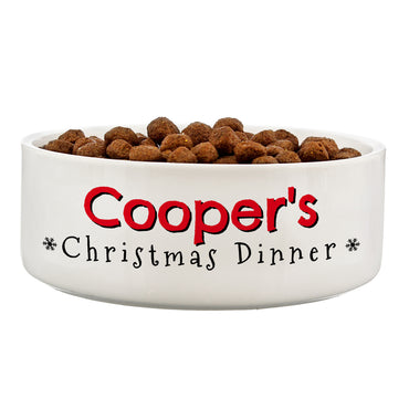 Personalised Christmas Dinner 15cm Medium Pet Bowl