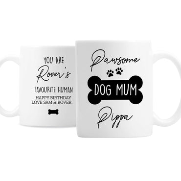 Personalised Pawsome Dog Mum Mug