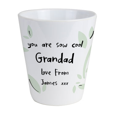 Personalised Free Text Botanical Plant Pot