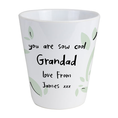 Personalised Free Text Botanical Plant Pot