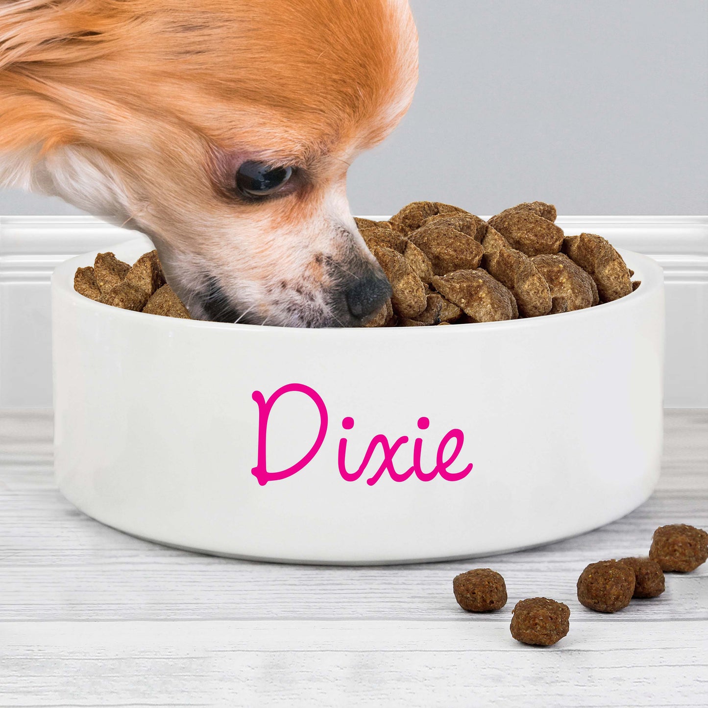 Personalised Pink Name 15cm Medium Pet Bowl