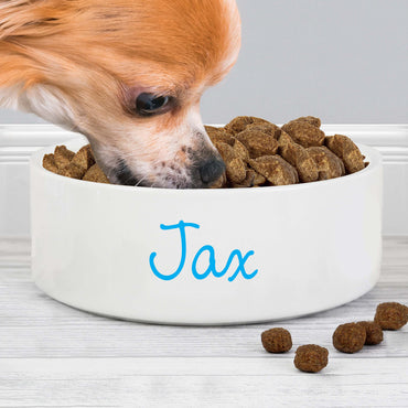 Personalised Blue Name 15cm Medium Pet Bowl