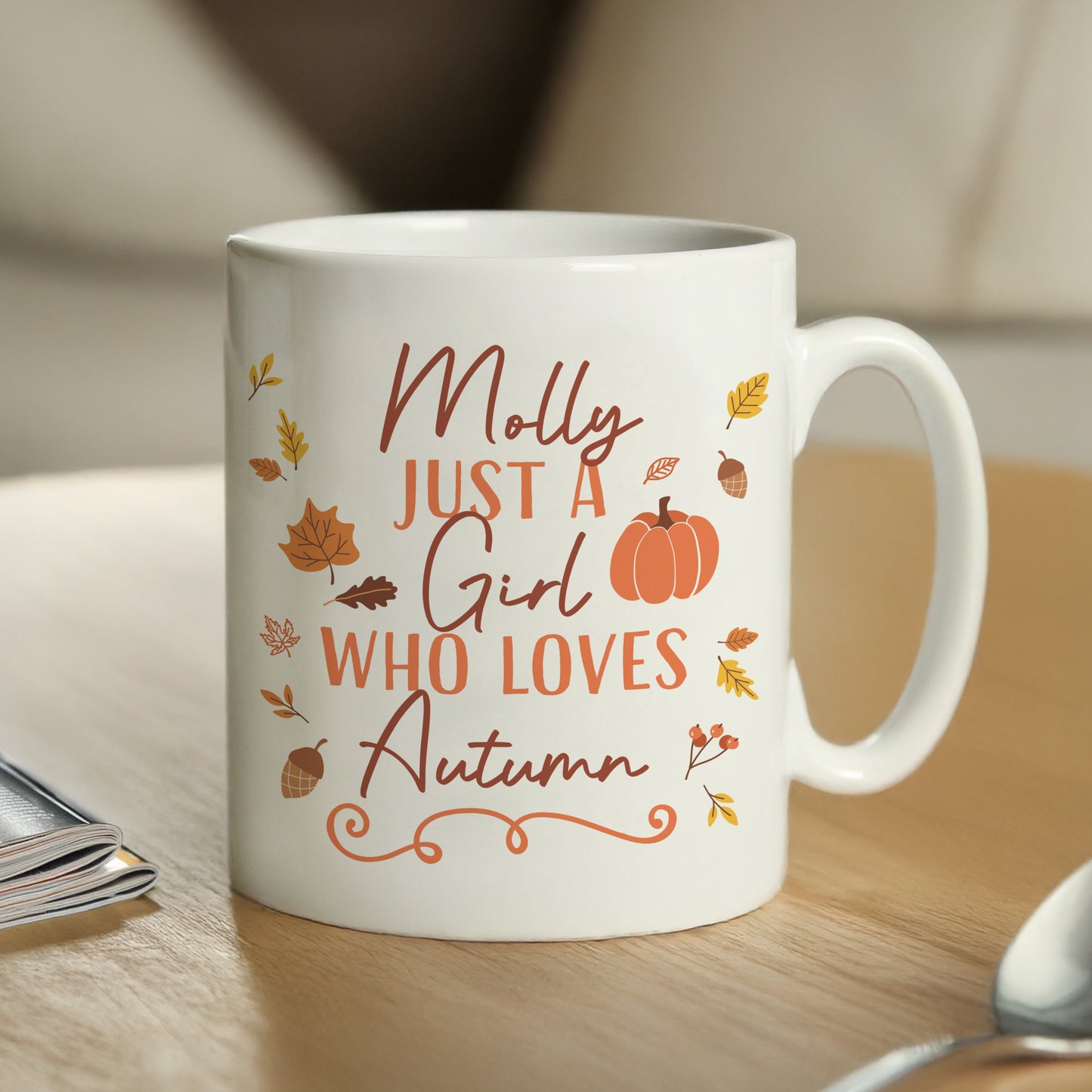 Personalised Loves Autumn Mug