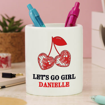 Personalised Cherry Make Up Brush Holder