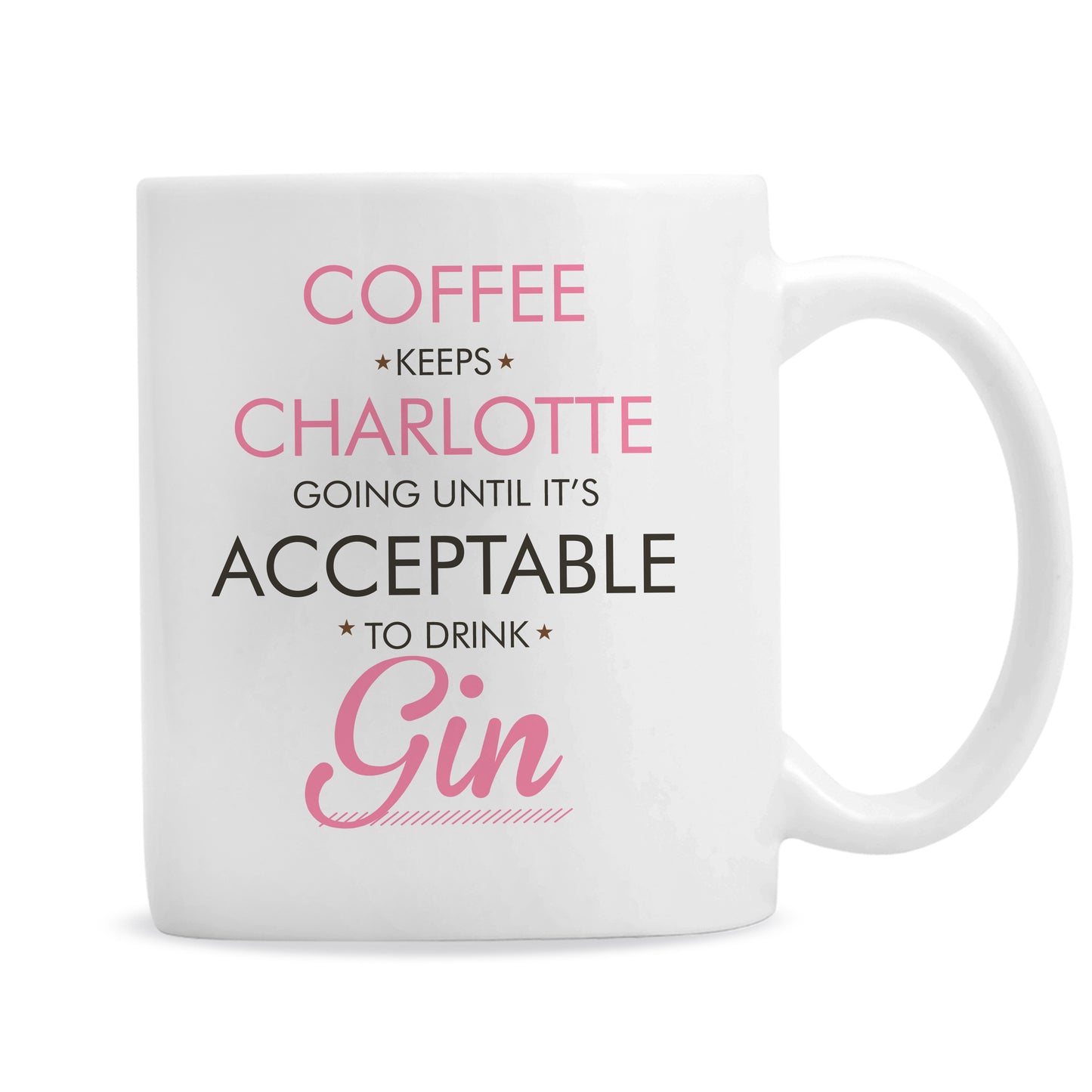Personalised Pink Acceptable to Drink Mug