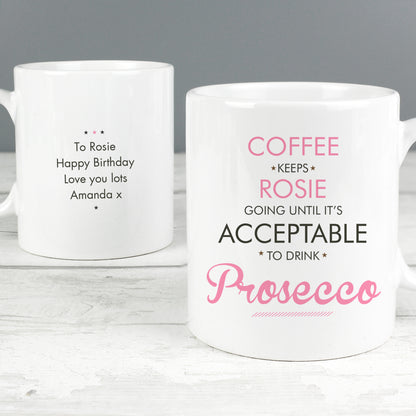 Personalised Pink Acceptable to Drink Mug
