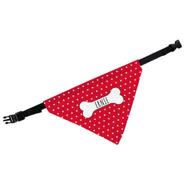 Personalised Red Polka Dot Dog Bandana