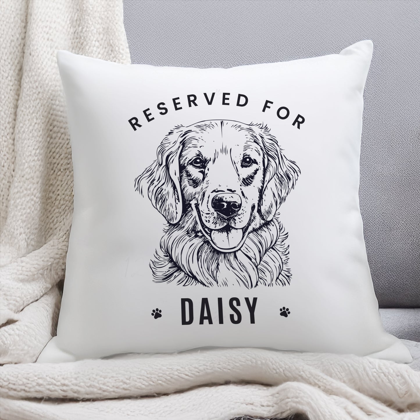 Personalised Reserved For Dog Breed Cushion
