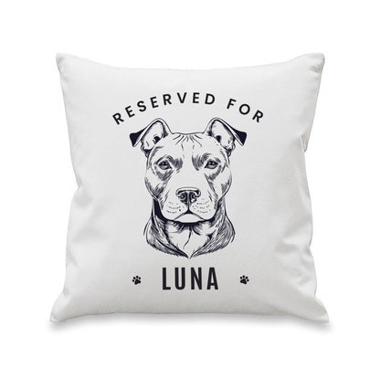 Personalised Reserved For Dog Breed Cushion