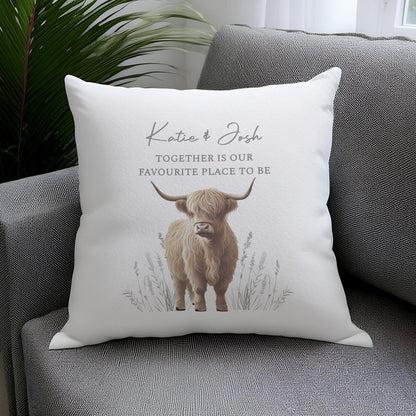 Personalised Highland Cow Cushion