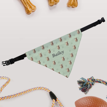 Personalised Highland Cow Dog Bandana