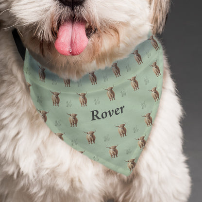 Personalised Highland Cow Dog Bandana