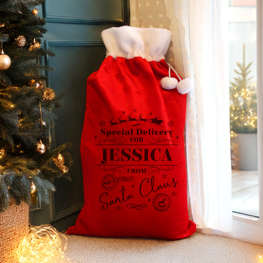 Personalised Special Delivery Red Sack