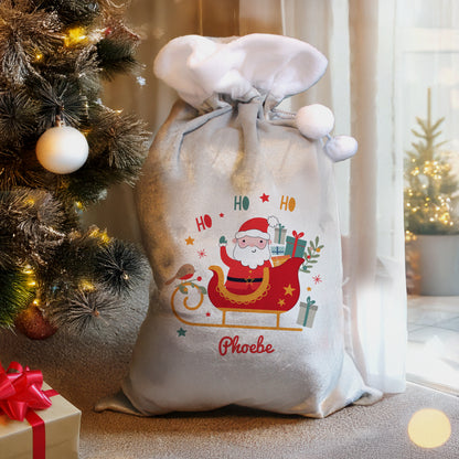 Personalised Santa Sleigh Christmas Sack