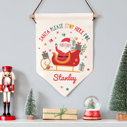 Personalised Santa Stop Here Banner