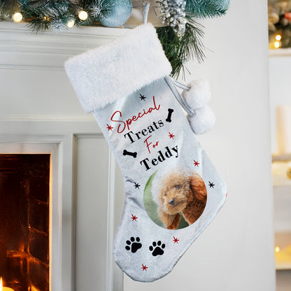 Personalised Photo Upload Dog Christmas Stocking