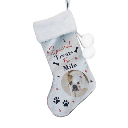 Personalised Photo Upload Dog Christmas Stocking