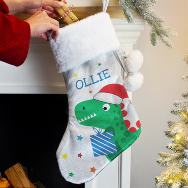 Personalised Dinosaur Christmas Stocking