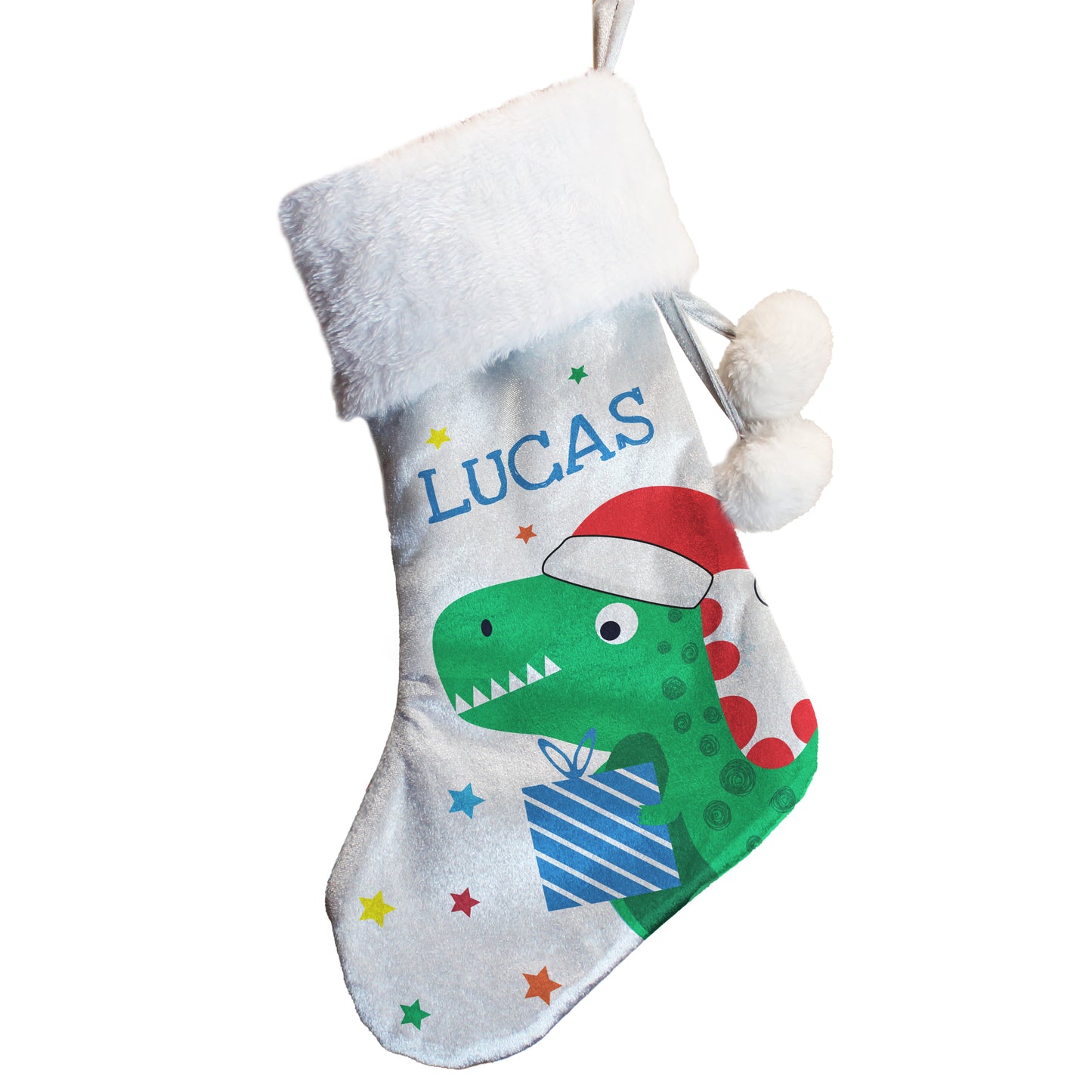 Personalised Dinosaur Christmas Stocking