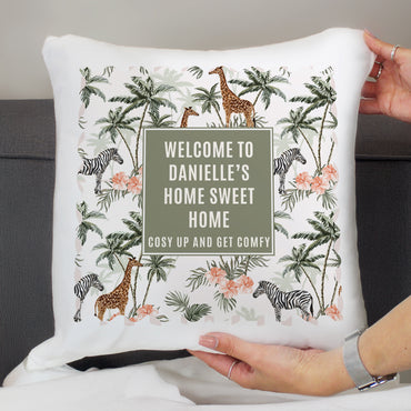 Personalised Jungle Print Cushion