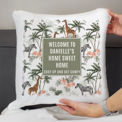 Personalised Jungle Print Cushion